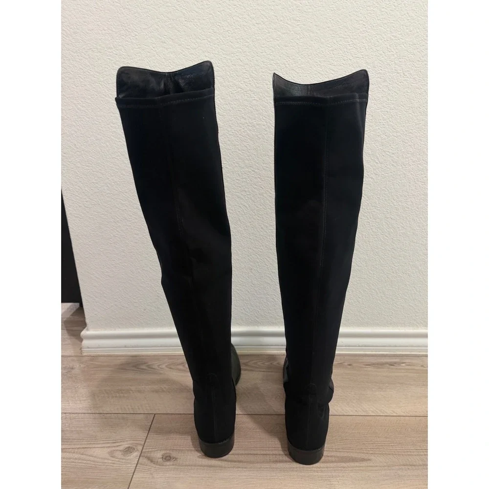 Stuart Weitzman 5050‎ Black Leather Over-The-Knee Boots Women's US Size 10.5B